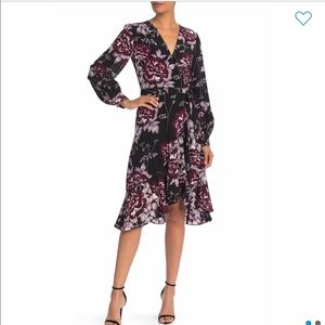 Yumi kim long sleeve ruffle wrap dress